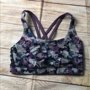 lululemon Purple Floral Energy Sports Bra